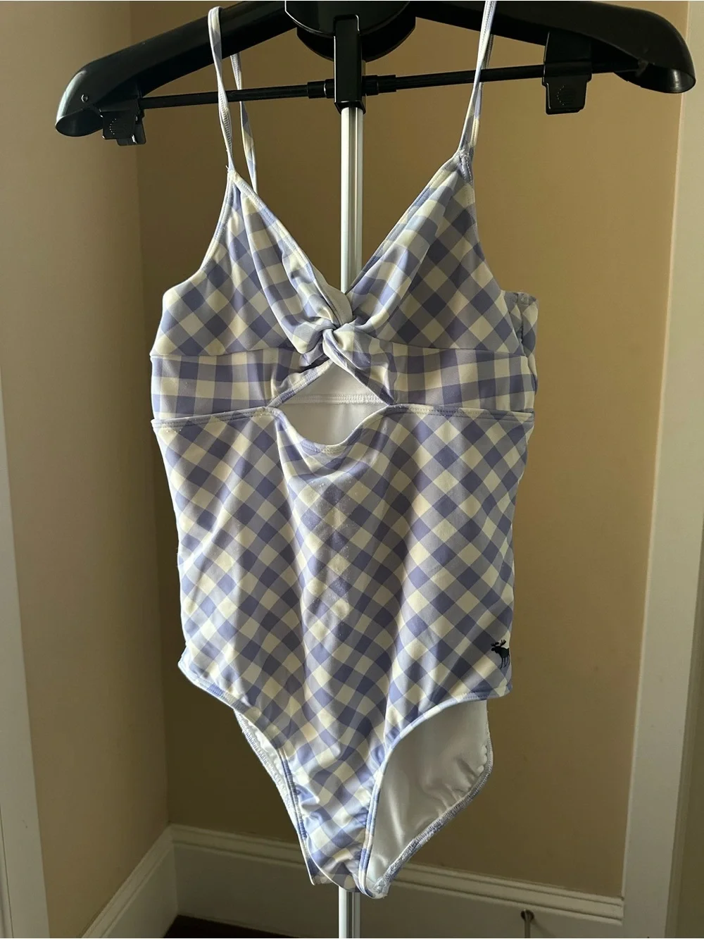 abercrombie kids light purple and White Gingham One-Piece Swimsuit